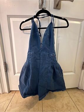 Women's Blue Denim Romper